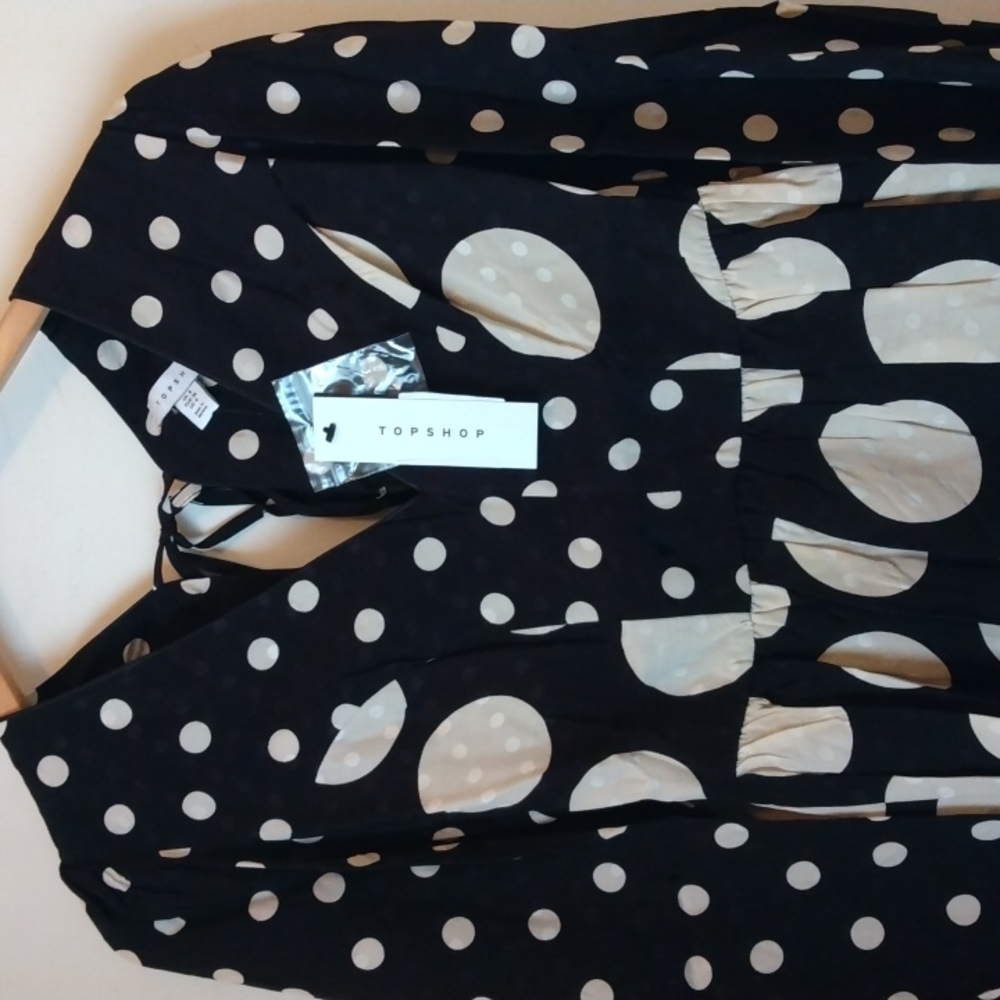 Topshop Jacquard Peplum Blouse Size 4 - Picture 12 of 17